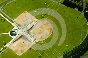 Aerial View of Baseball Fields