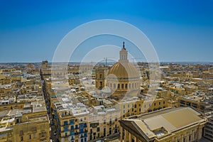 Aerial view of the old town of Valetta, Malta