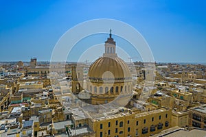 Aerial view of the old town of Valetta, Malta