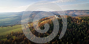 Aerial view of Basilica in Levoca, Slovakia