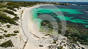 Aerial view of The Basin in Rottnest Island, Australia