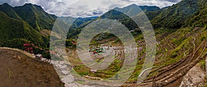 Aerial view of Batad rice terraces, Luzon island, Philippin