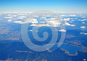 Aerial view Batak Reservoir Bulgaria scenery