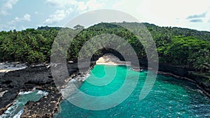 Aerial view from Bateria beach Sao Tome.