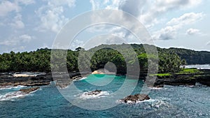 Aerial view from Bateria beach Sao Tome. photo