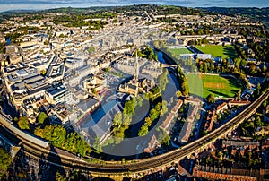 Aerial view of Bath in the morning