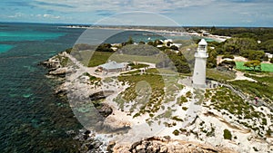 Aerial view of Bathurst Lighthouse in Rottnest Island, Australia