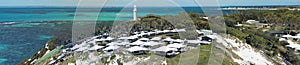 Aerial view of Bathurst Lighthouse in Rottnest Island, Australia