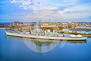 Aerial View of Battleship New Jersey