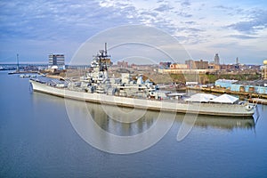 Aerial View of Battleship New Jersey