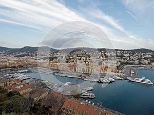 Aerial view, bay of angels, Cote d`azur, France, Nice