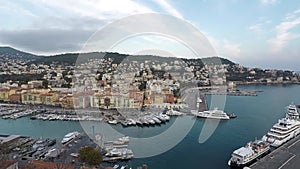 Aerial view, bay of angels, Cote d`azur, France, Nice.