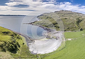 Aerial view of the bay called Camas nan Geall