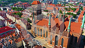 Aerial view of Bazylika sw. Mikolaja in Gdansk