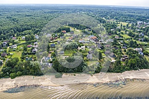 Aerial view on the beach and the Baltic sea in Latvia