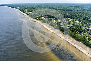 Aerial view on the beach and the Baltic sea in Latvia