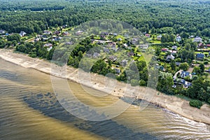 Aerial view on the beach and the Baltic sea in Latvia