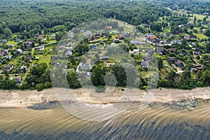 Aerial view on the beach and the Baltic sea in Latvia