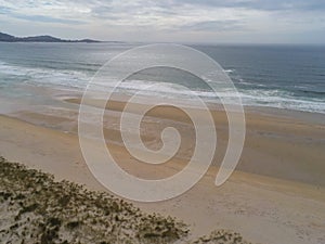 Aerial view in the Beach of Carnota in Galicia.Spain. Drone Photo photo