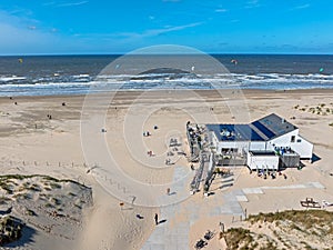 Aerial view from the beach at Hargen aan Zee in North Holland the Netherlands photo