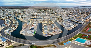 Aerial view of Beach Haven West.This is an unincorporated community located within Stafford Township, in Ocean County, New Jersey