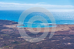 Aerial view of a beach at Isla de Lobos, Canary islands, Spain photo