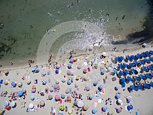 Aerial view of beach in Katerini, Greece.