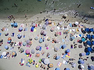 Aerial view of beach in Katerini, Greece. photo