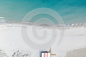 Aerial view of the beach of la caletta in siniscola,sardinia photo