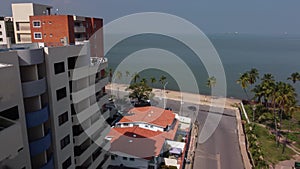 Aerial view of the beach located in the city of Lecheria, located in the north of Anzoátegui State, Venezuela