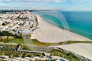 Aerial view beach of Mil Palmeras. Costa Blanca. Spain