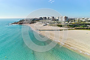 Aerial view beach of Mil Palmeras. Costa Blanca. Spain