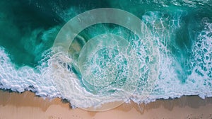 Aerial View of Beach and Ocean