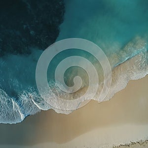 Aerial View of Beach and Ocean