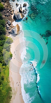 Aerial View Of Beach And Ocean: Afro-colombian Inspired Nature Photography