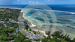 Aerial View of Beach and Ocean in Mauritius