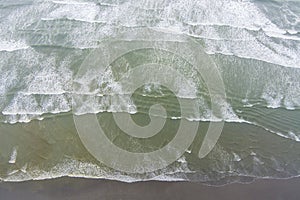 Aerial view of the beach at Ocean Shores, Washington in June 2023