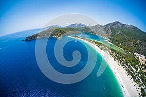 Aerial view of the beach of Oludeniz