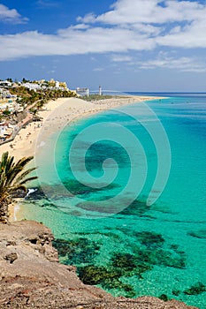 Beach in Playa del Matorral in Morro Jable, Fuerteventura, Spain