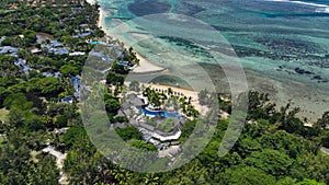 Aerial View of Beach Resort in Mauritius
