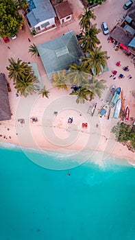 Aerial view of a beach resort in Zanzibar