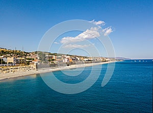 Aerial view beach and sea of â€‹â€‹Melito di Porto Salvo, Calabria. Italy