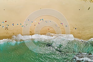 Aerial view of a beach in the south of Spain near the strait of Gibraltar in the Atlantic Ocean