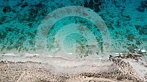 Aerial view of the beaches of Ses Illetes on Formentera