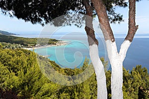 Aerial view of beaches at Sithonia