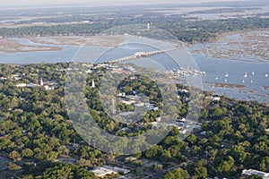 Aerial view of beaufort, South Carolina