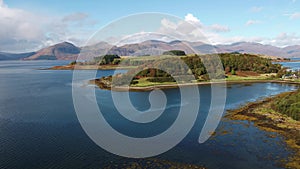 Aerial view of the beautiful aeria between Portnacroish and Appin - Scotland