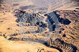 Aerial view of beautiful Africa. Egipt , seen from the sky on a clear day photo