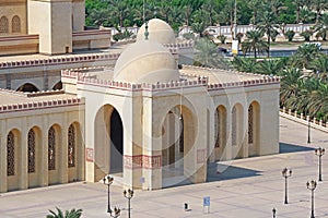 Aerial View of Beautiful Al Fateh Grand Mosque in Manama, Bahrain