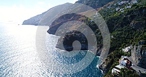 Aerial view of beautiful amalfi coast at southern italy